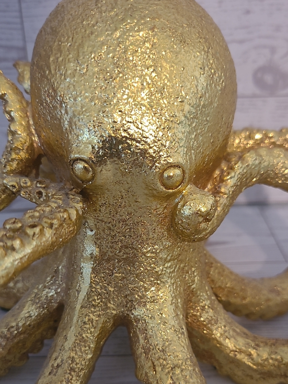Gold Octopus Figurine Decorative Accent Coastal Beach Centerpiece Sculpture - Picture 6 of 7